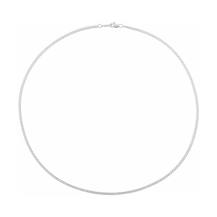E79 Private Label-Chains Curb Chain 14K White Gold 2.25mm 18"