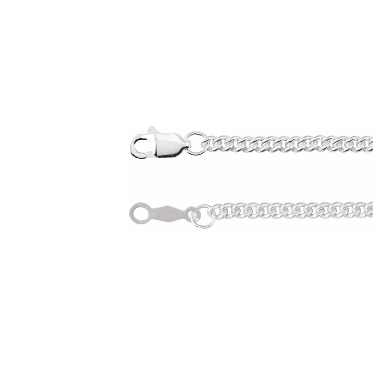E79 Private Label-Chains Curb Chain 14K White Gold 2.25mm 18"