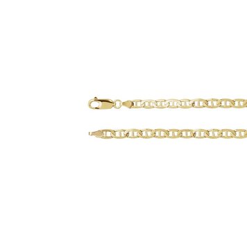 E79 Private Label-Chains Curbed Anchor Chain 14K Yellow Gold 4.5mm 8" Bracelet