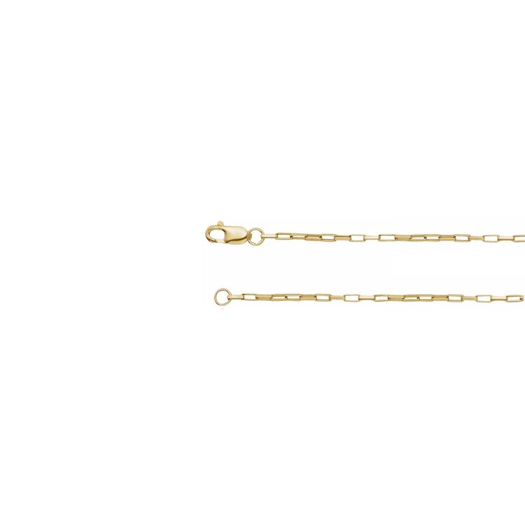 E79 Private Label-Chains Elongated Box Chain 14K Yellow Gold 1.2mm 18"
