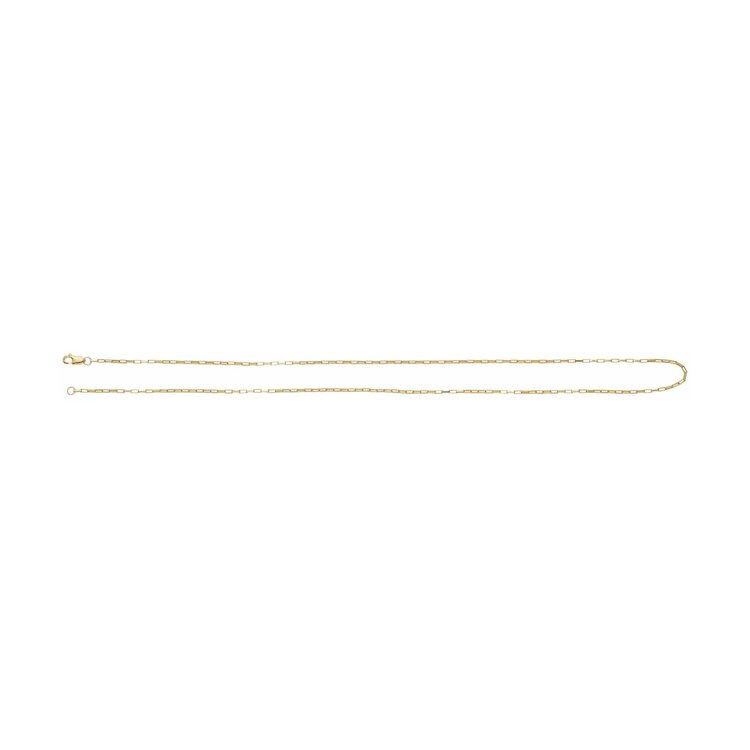 E79 Private Label-Chains Elongated Box Chain 14K Yellow Gold 1.2mm 18"