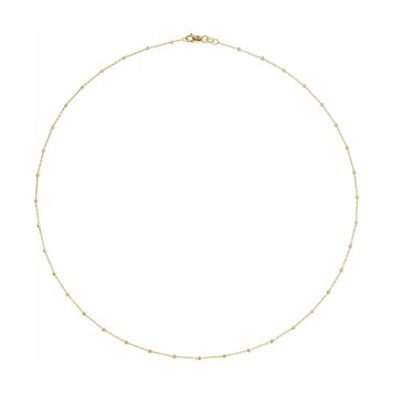 Elements by E79  Chain Necklaces Faceted Beaded Cable Chain 14K Yellow Gold .85mm 18"
