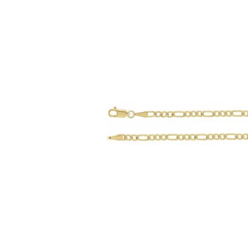 E79 Private Label-Chains Figaro Chain 14K Yellow Gold 3mm 18"