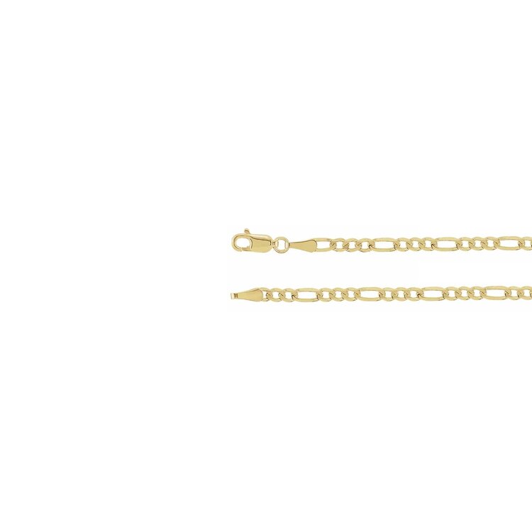 E79 Private Label-Chains Figaro Chain 14K Yellow Gold 3mm 18"