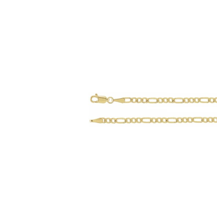 Elements by E79 Chain Bracelets Figaro Chain 14K Yellow Gold 3mm 8" Bracelet