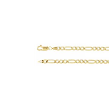 E79 Private Label-Chains Figaro Chain 14K Yellow Gold 6.5mm 8" Bracelet