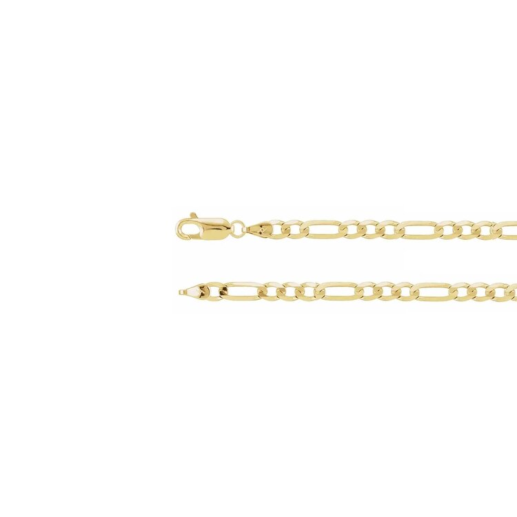 Elements by E79  Chain Necklaces Figaro Chain 14K Yellow Gold 6.5mm 8" Bracelet