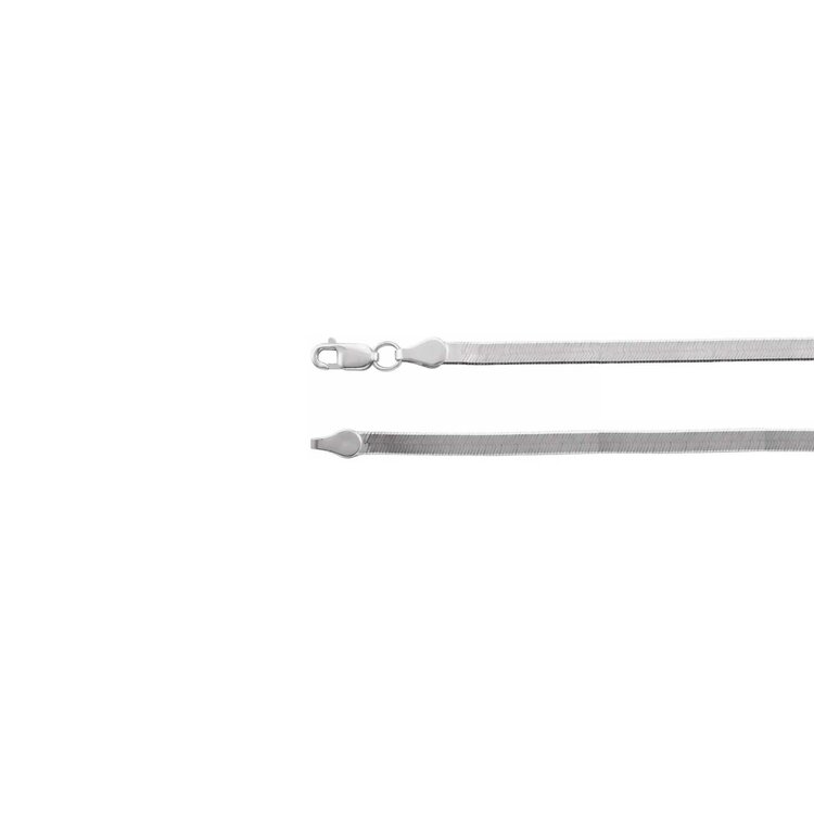 E79 Private Label-Chains Flexible Herringbone Chain 14K White Gold 2.8mm 7" Bracelet