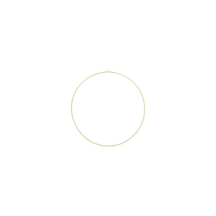 E79 Private Label-Chains Hollow Diamond-Cut Anchor Chain 14K Yellow Gold 1.8mm 7" Bracelet