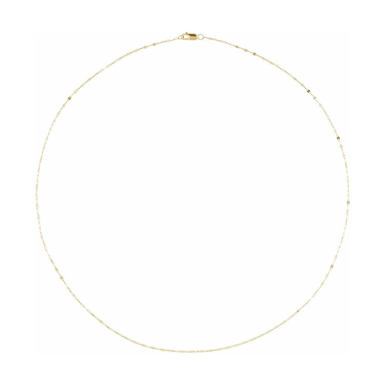 E79 Private Label-Chains Keyhole Chain 14K Yellow Gold 1.5mm 18"