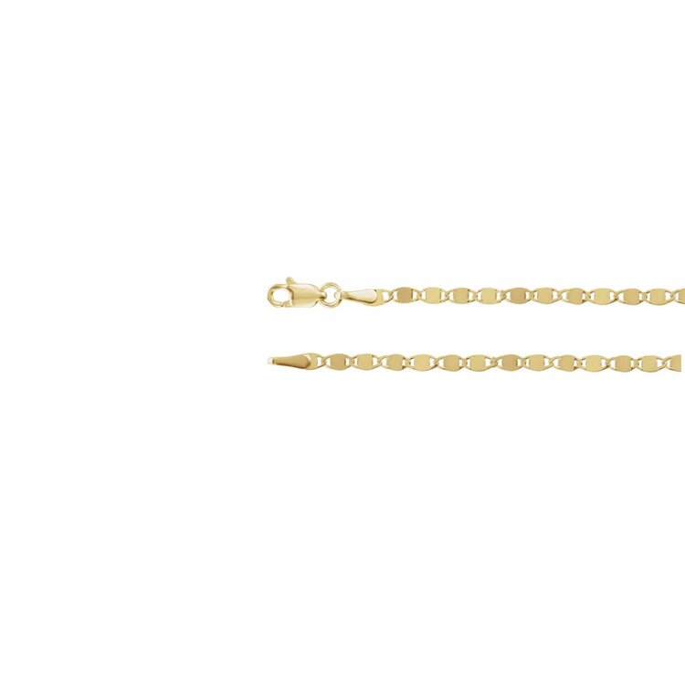 E79 Private Label-Chains Mirror Chain 14K Yellow Gold 2.7mm 7 1/2" Bracelet
