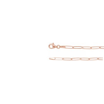 Elements by E79  Chain Necklaces Paperclip-Style Chain 14K Rose Gold 2.6mm 7" Bracelet
