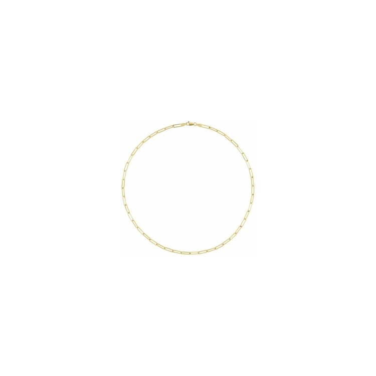 Elements by E79  Chain Necklaces Paperclip-Style Chain 14K Yellow Gold 3.85mm 7" Bracelet