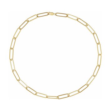 Elements by E79  Chain Necklaces Paperclip-Style Chain 14K Yellow Gold 6.2mm 18"