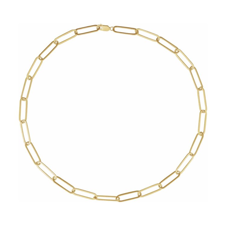 Elements by E79  Chain Necklaces Paperclip-Style Chain 14K Yellow Gold 6.2mm 18"