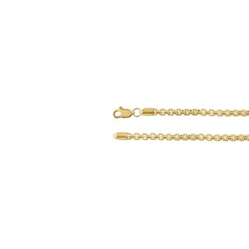 E79 Private Label-Chains Rounded Box Chain 14K Yellow Gold 2.6mm 18"