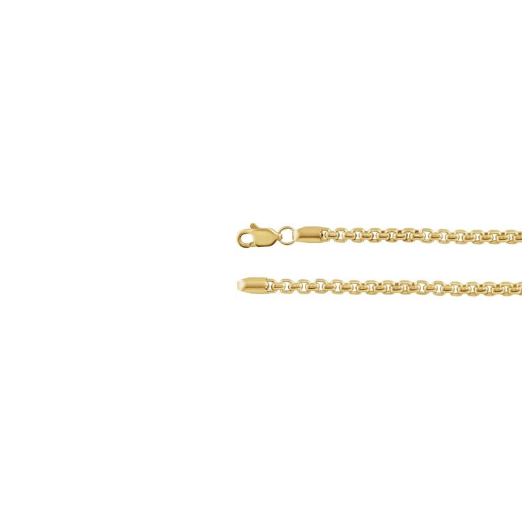Elements by E79  Chain Necklaces Rounded Box Chain 14K Yellow Gold 2.6mm 18"