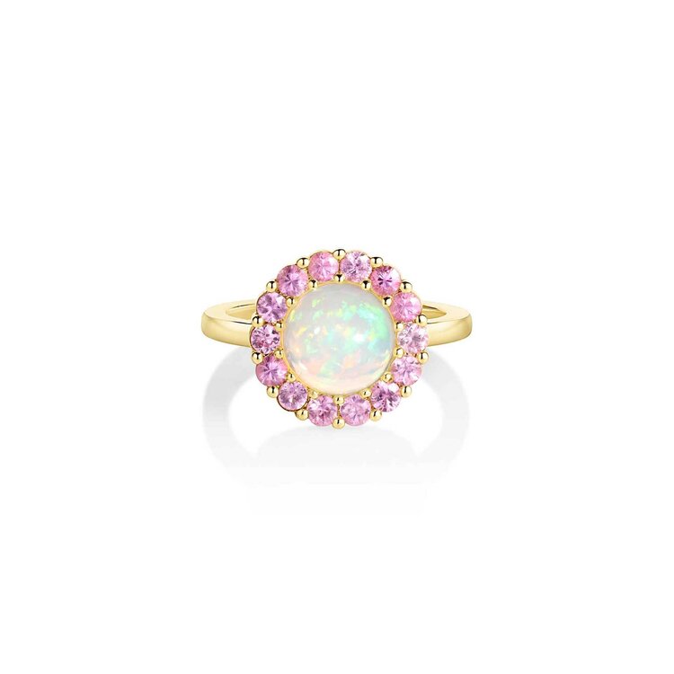 M. Spalten Opal and Pink Sapphire Dolly Ring