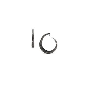 Dana Bronfman Small Dark Night Hammered Click Hinge Hoop Earrings