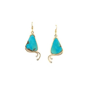 Banzhaf Studio Cloud Mountain Turquoise Triangle Earrings