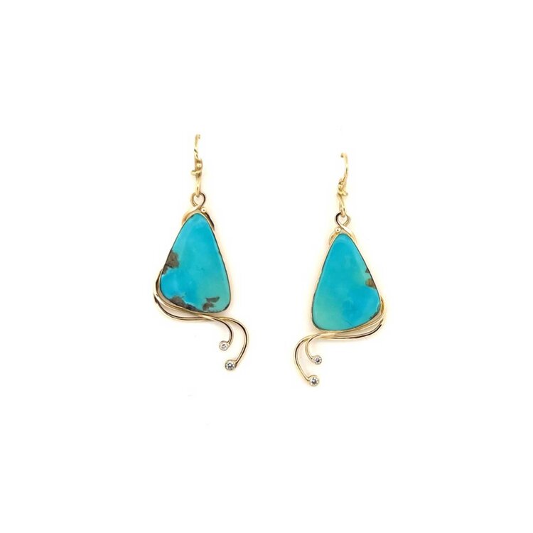 Banzhaf Studio Cloud Mountain Turquoise Triangle Earrings