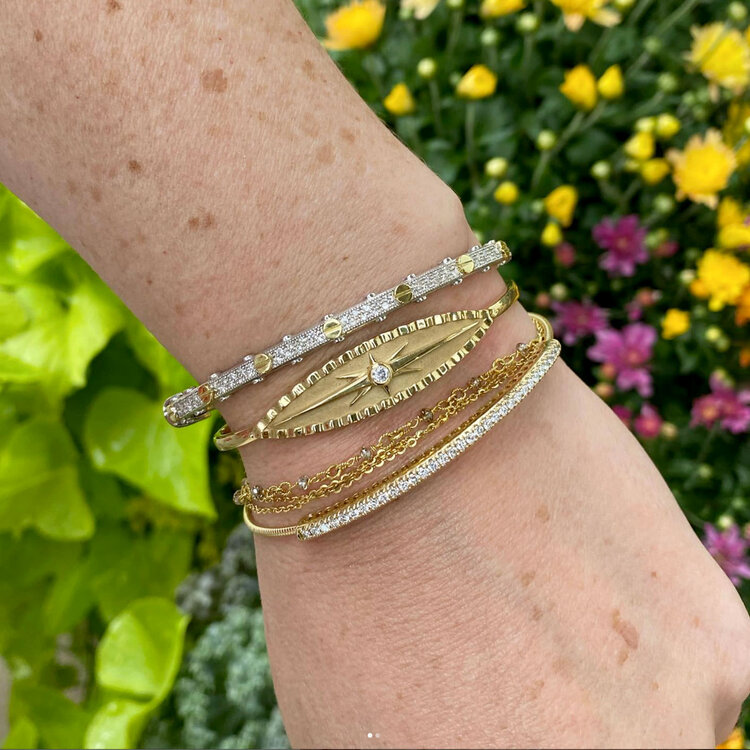 Elements by E79 Gold and Diamond Chain Bracelet