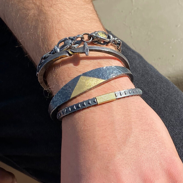 Pat Flynn Men's Twist Iron Nail Bracelet