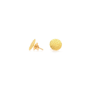 Petra Class Gold Disc Stud Earrings