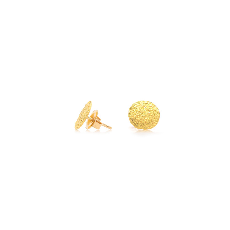 Petra Class Gold Disc Stud Earrings