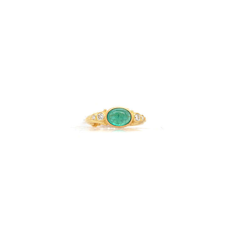 Banzhaf Studio Emerald and Diamond Ring Slim