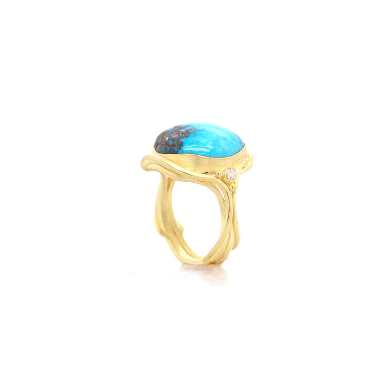 Banzhaf Studio Bigsbee Turquoise and Diamond Ring