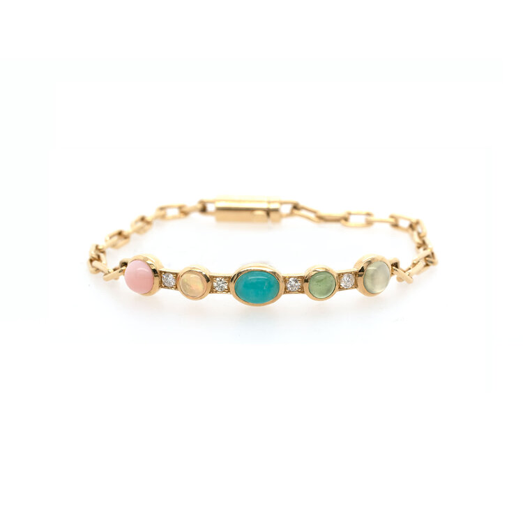 M. Spalten 5 Stone Gem ID Bracelet