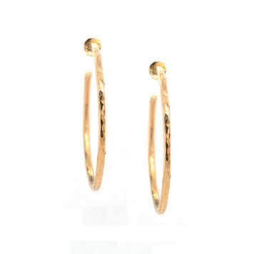 E79 Luxe Classic Hammered Hoops  2"