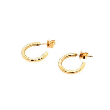 E79 Luxe Classic Hammered Hoops  0.5"