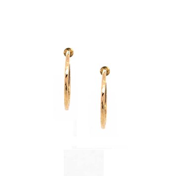 E79 Luxe Classic Hammered Hoops Sz  .75"