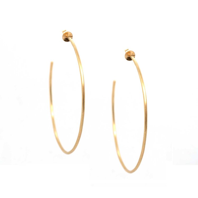 E79 Luxe Thin XL Satin Hoops  /2.5"