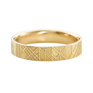 Artemer Men's Unique Geometric Wedding Ring