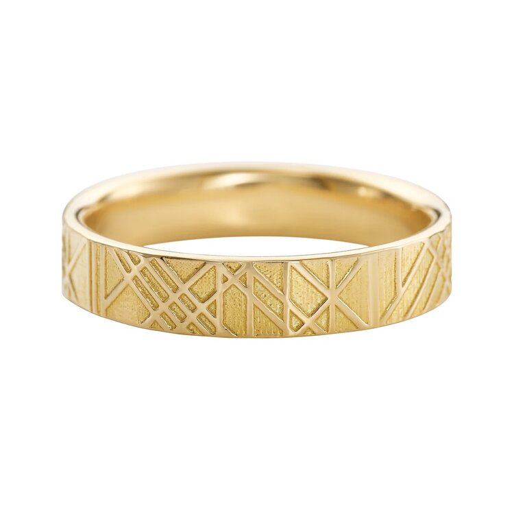 Artemer Men's Unique Geometric Wedding Ring