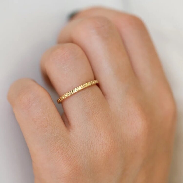 Artemer Engraved Wedding Band - Loved in Hebrew