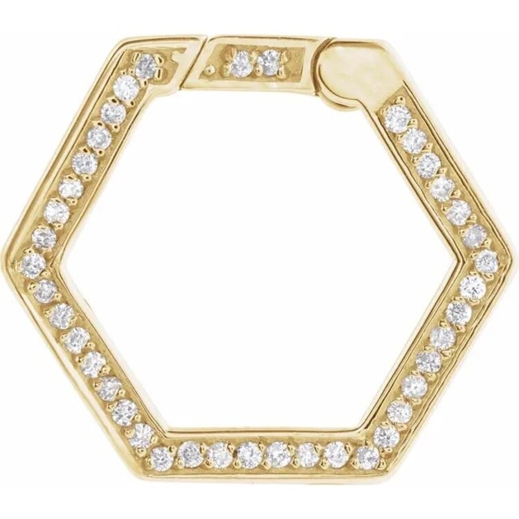 Elements by E79 14K Yellow 1/5 CTW Natural Diamond Hinged Charm Bail