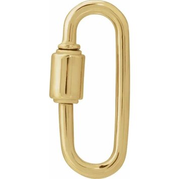 Elements by E79 14k Gold Carabiner Locking Clasp Charm Holders Large