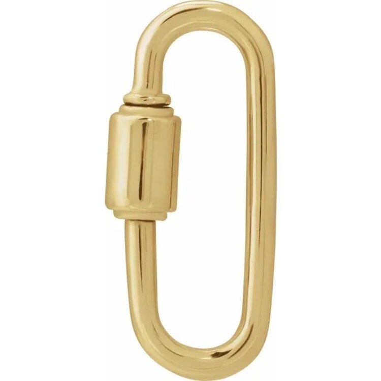 Elements by E79 14k Gold Carabiner Locking Clasp Charm Holders Large