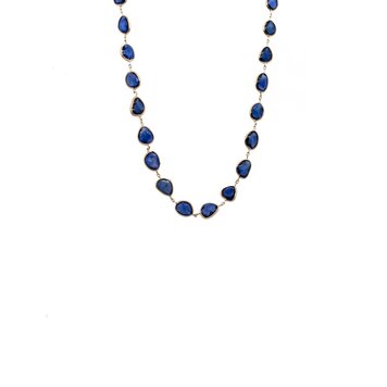 Mazza Jewelry Blue Sapphire Slice Necklace 16ct