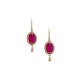 Ananda Khalsa Rosecut Ruby Earrings