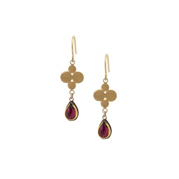 Ananda Khalsa Rosecut Rhodolite Garnet Earrings