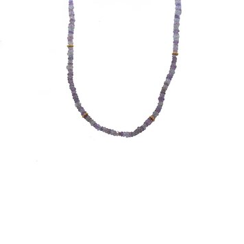 Lauren K Faceted Purple Sapphire Beaded Necklace 17"