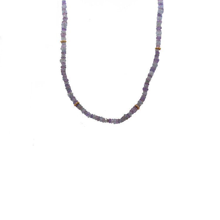 Lauren K Faceted Purple Sapphire Beaded Necklace 17"