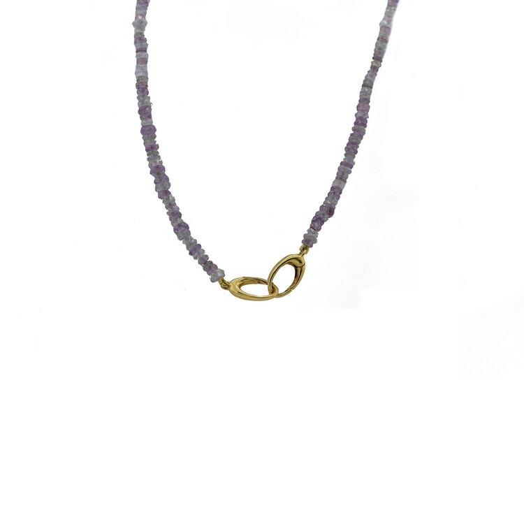 Lauren K Faceted Purple Sapphire Beaded Necklace 17"