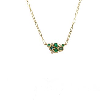 Lauren K Green Tourmaline and Emerald Bubble Bea Necklace