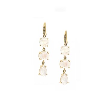 Lauren K Mixed Shape Rainbow Moonstone Earrings